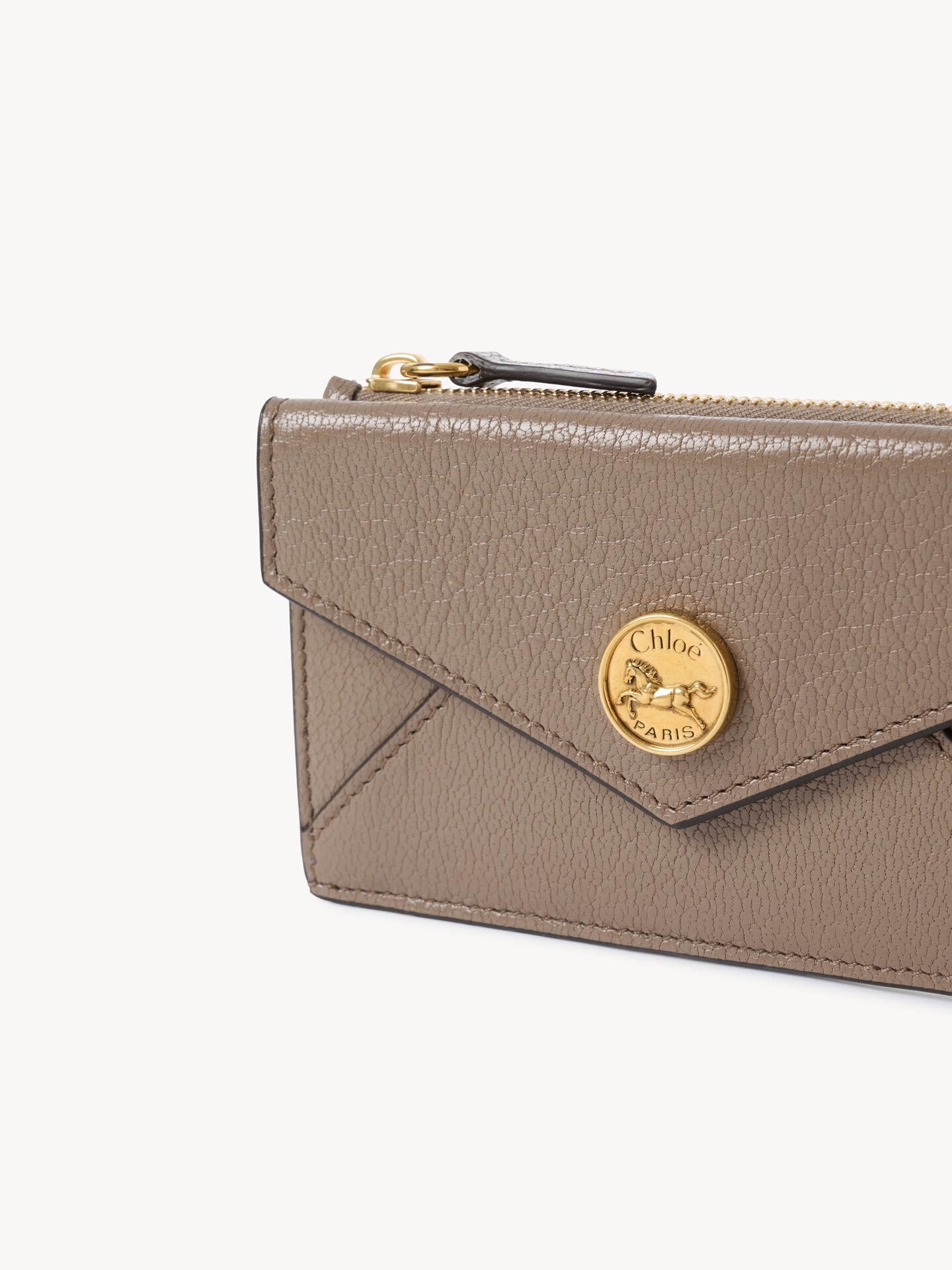 Petit porte-cartes et monnaie Envelope en cuir grain&eacute; - 6