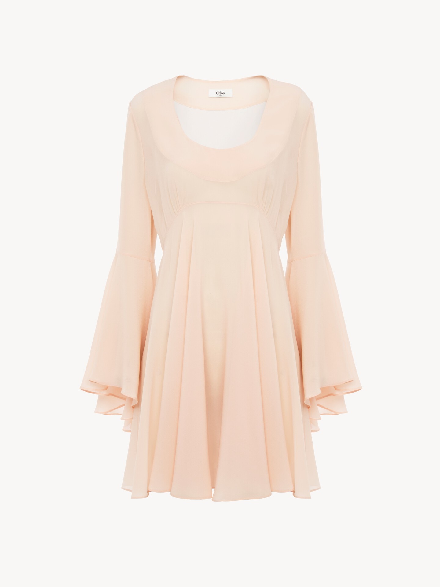 Flared mini dress in silk georgette - 2