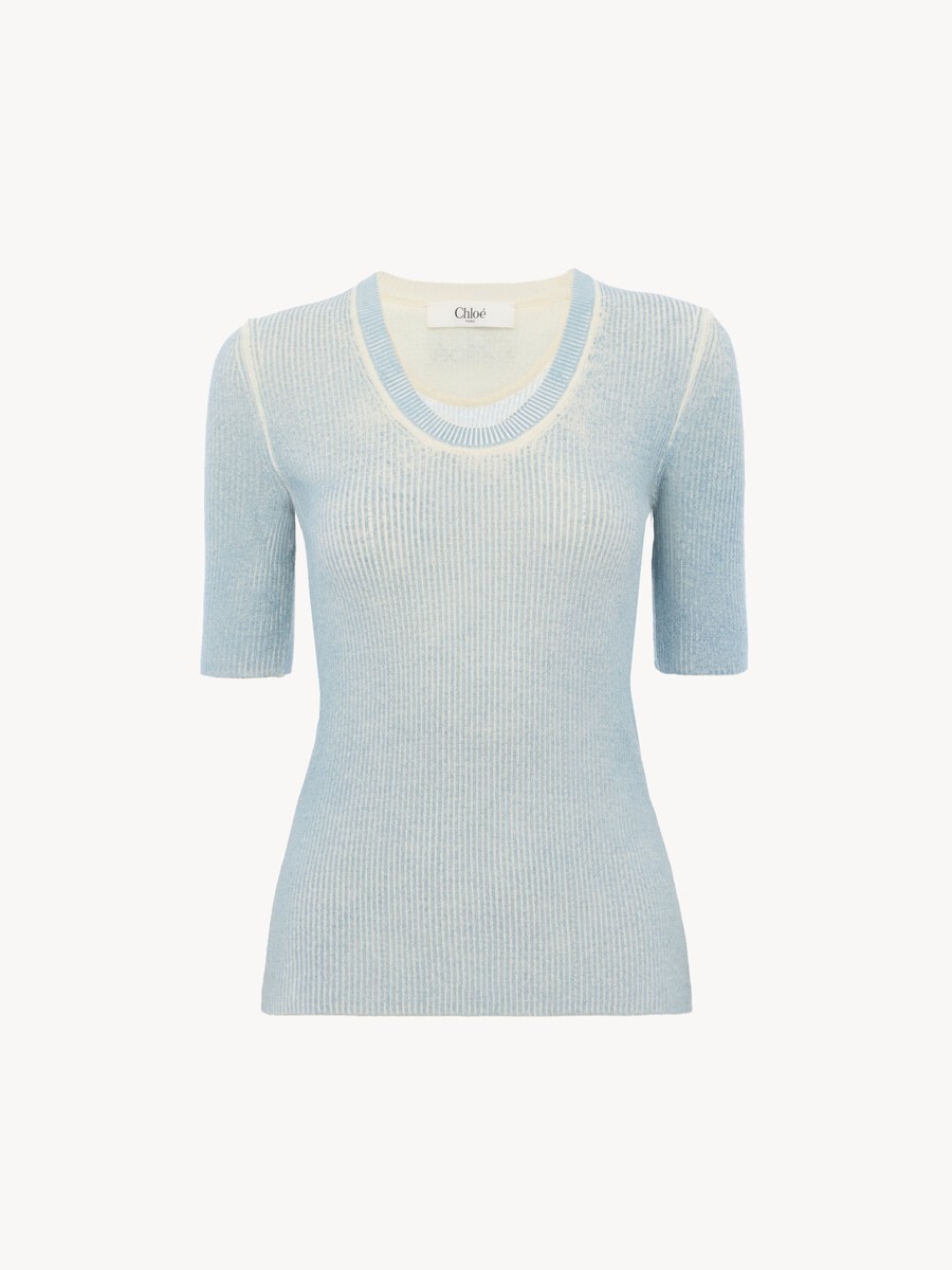 Short-sleeve jumper in a merino wool knit - 2