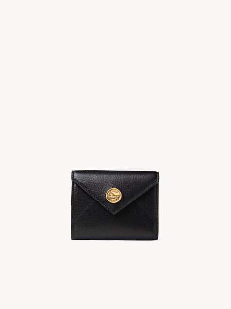 Petit portefeuille &agrave; trois volets Envelope en cuir grain&eacute;