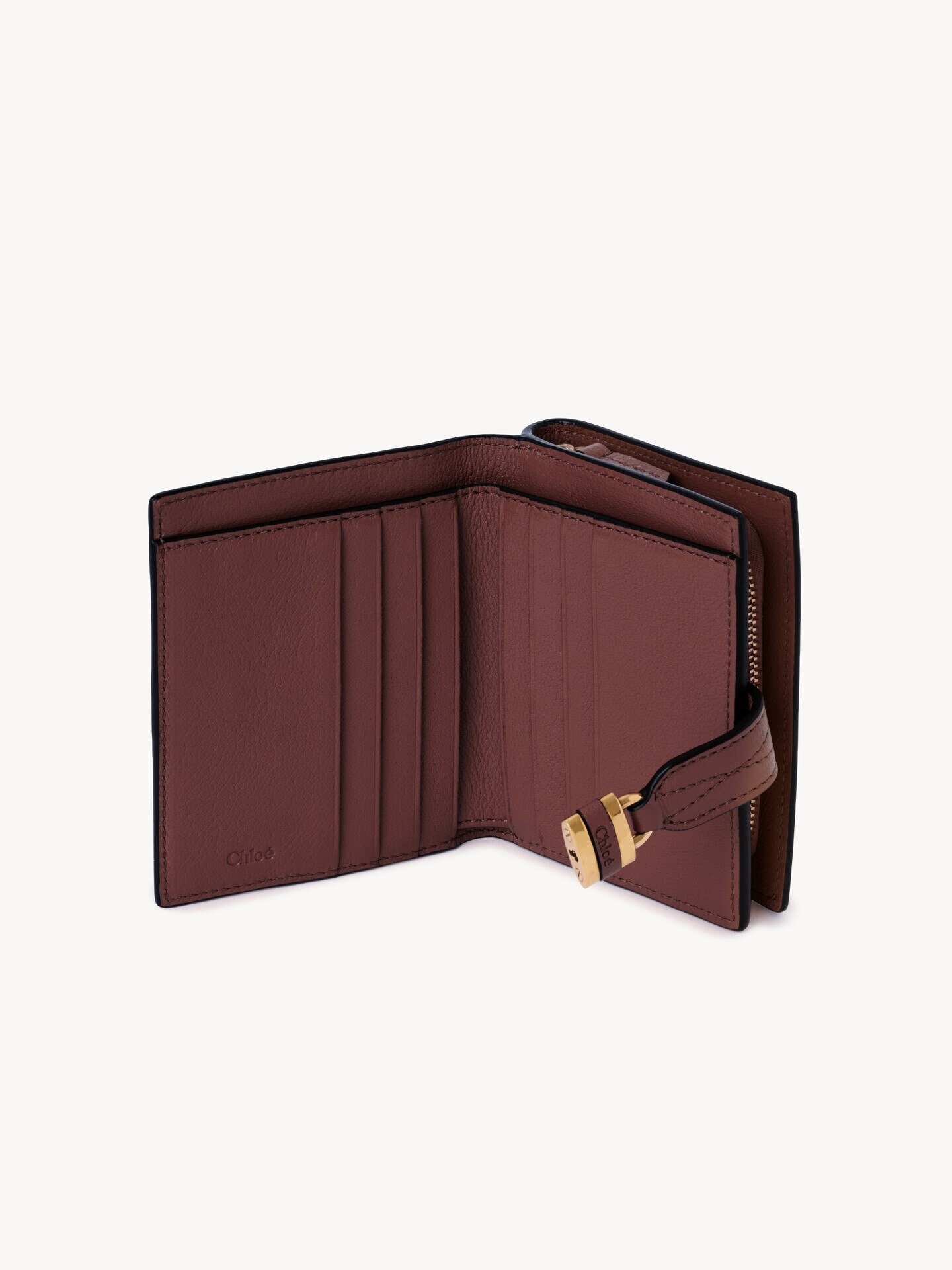 Paddington square wallet in grained leather - 4.0