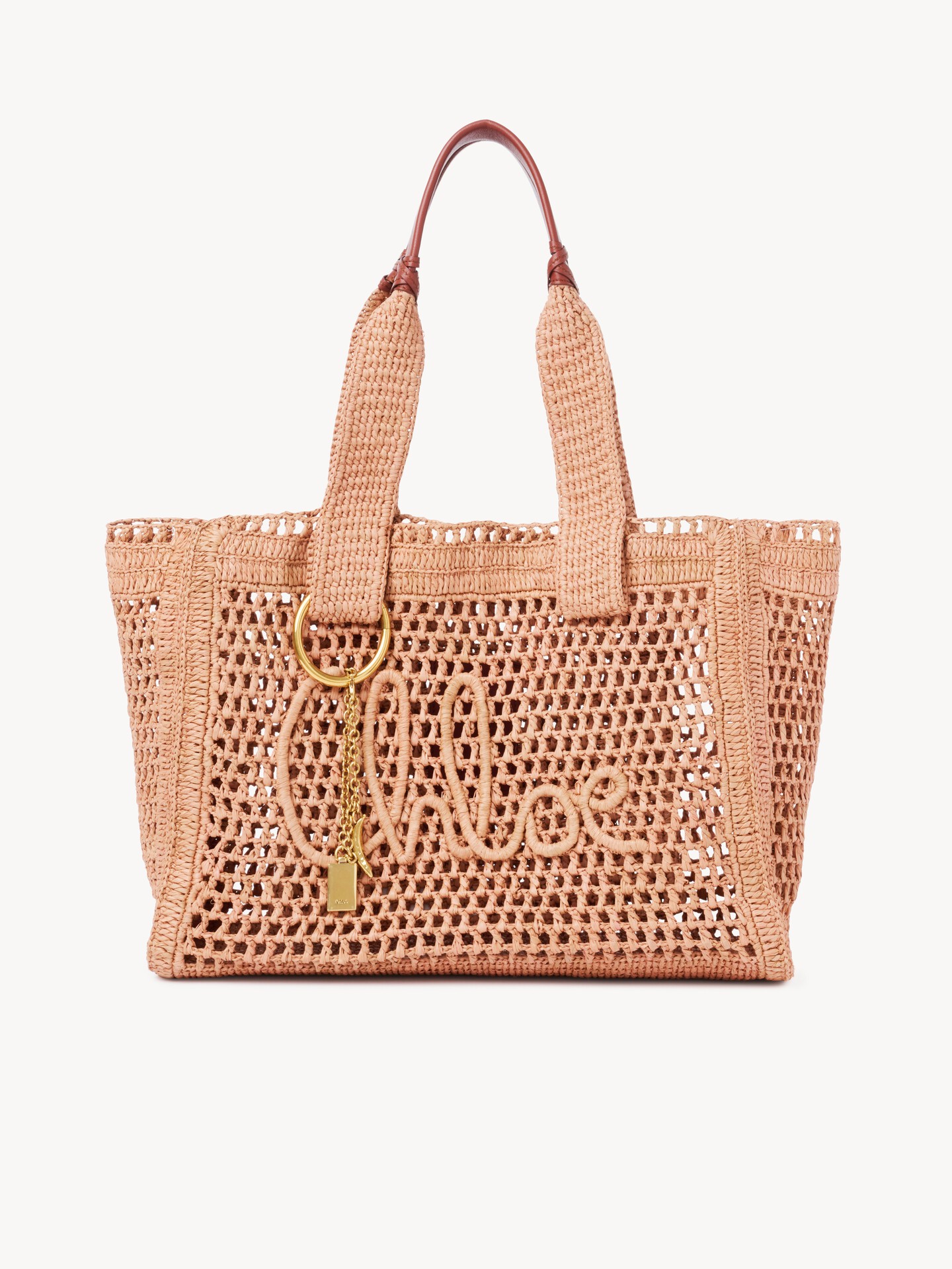 Summer Banana east-west tote bag in raffia - 2