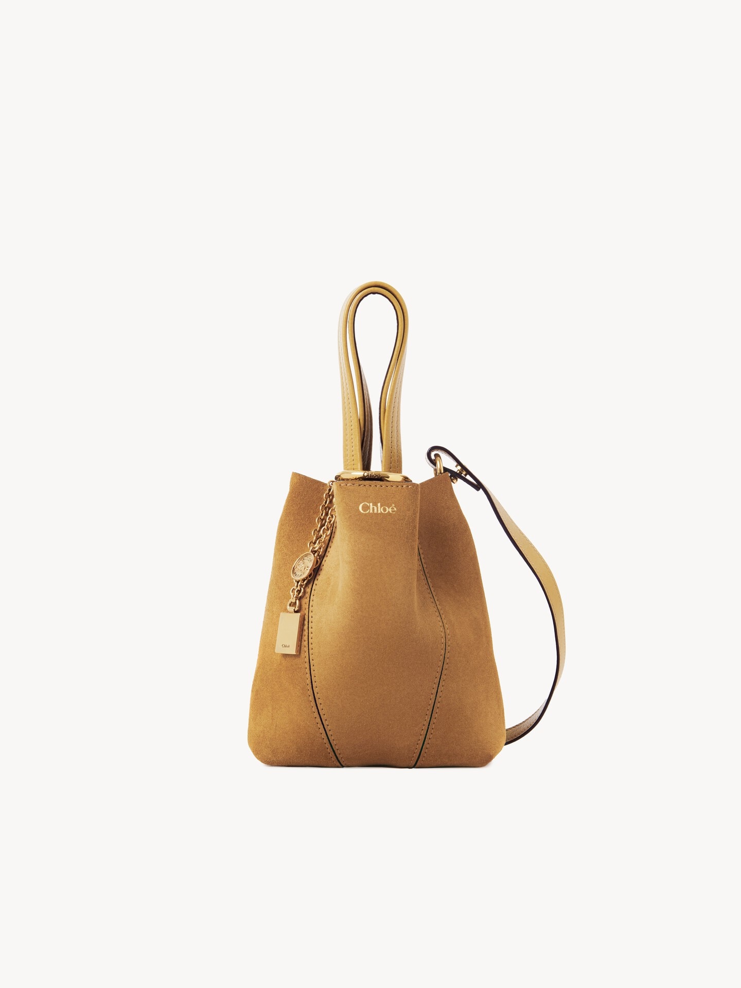Small Chlo&eacute; Spin tote bag in suede leather - 3