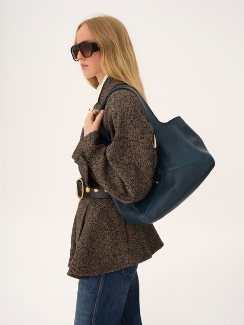 Sac cabas east-west Chlo&eacute; Balloon en cuir grain&eacute;