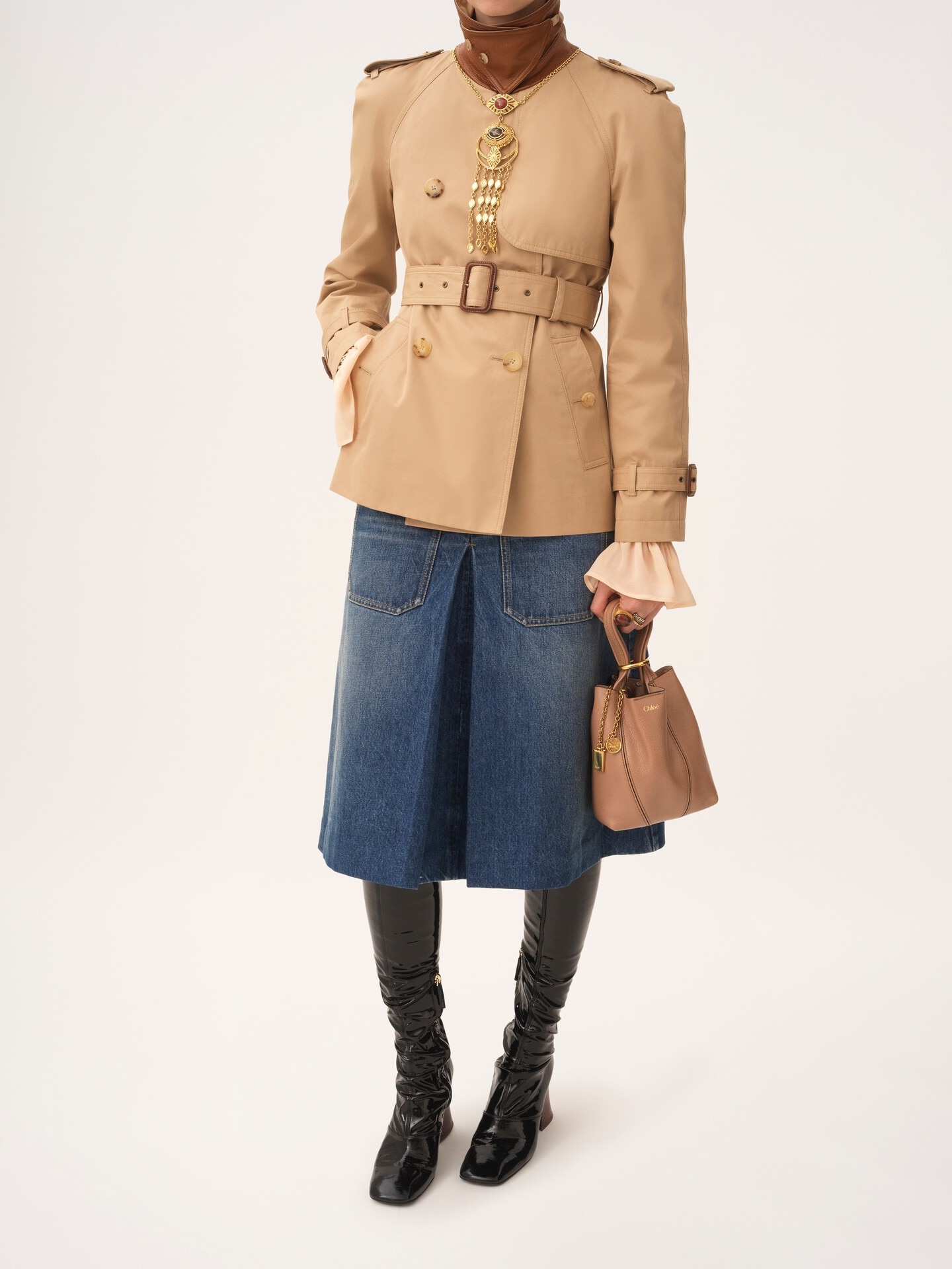 Small Chlo&eacute; Spin tote bag in grained leather - 7