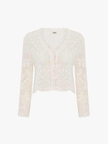 Cropped cardigan in a cotton knit - 2