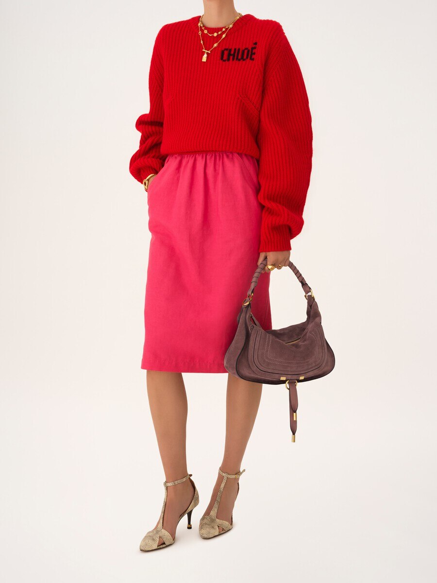 Small Marcie shoulder bag in suede leather - 9