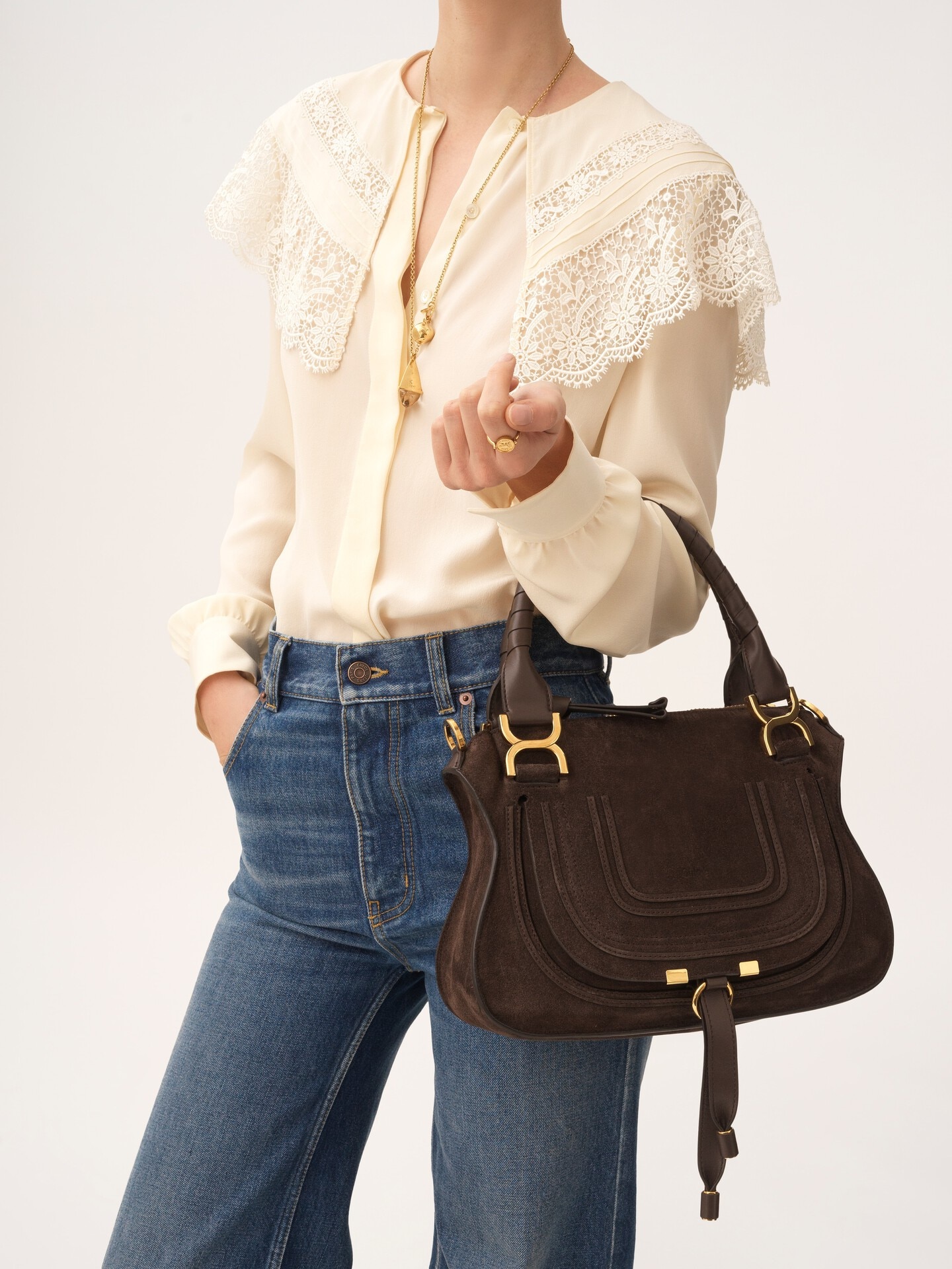 Small Marcie bag in suede leather - 3