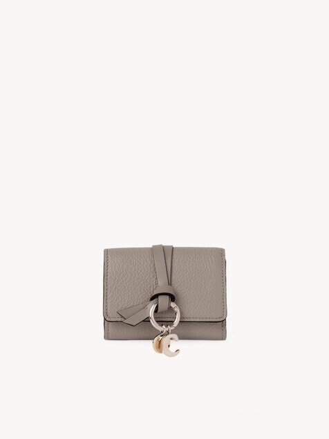 Mini Alphabet tri-fold in grained leather