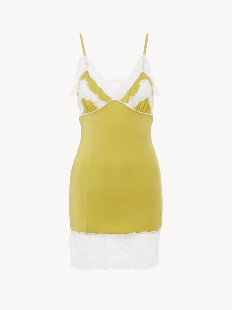 K&ouml;rperbetontes Lingerie-Minikleid aus Stretch-Nylon und Spitze