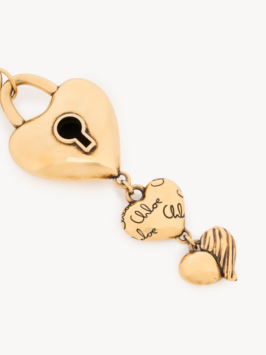 Bijou de sac porte-cl&eacute;s c&oelig;urs Chlo&eacute; Symbols en cuivre - 3