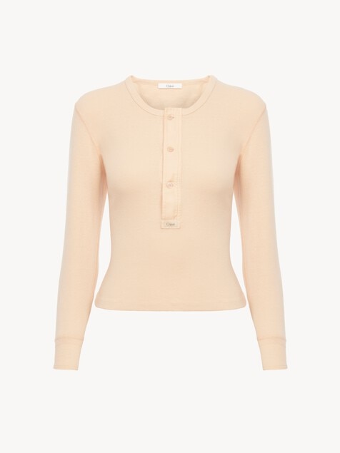 Henley shirt in cotton jersey