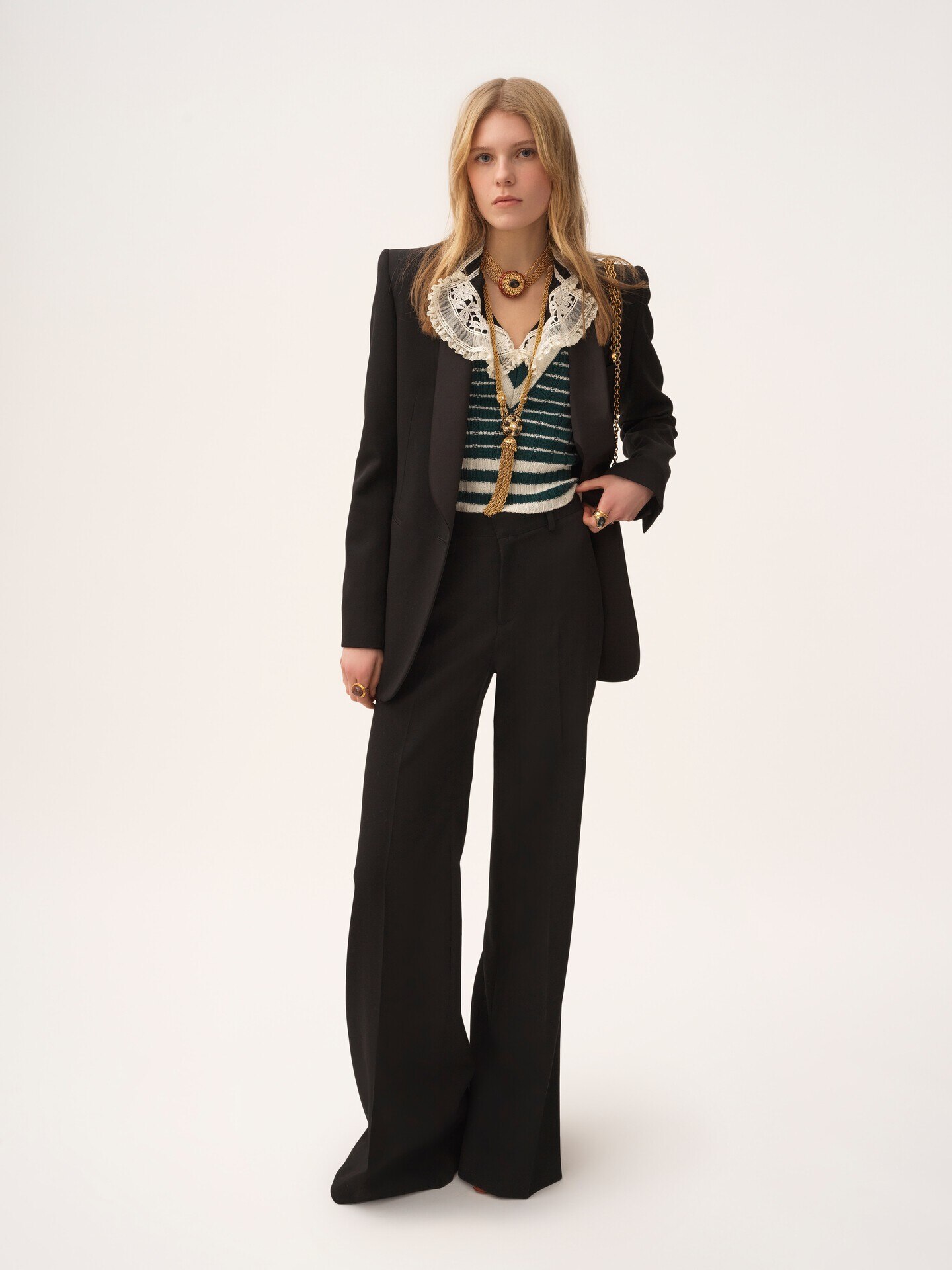 Veste de smoking en laine grain de poudre - 3