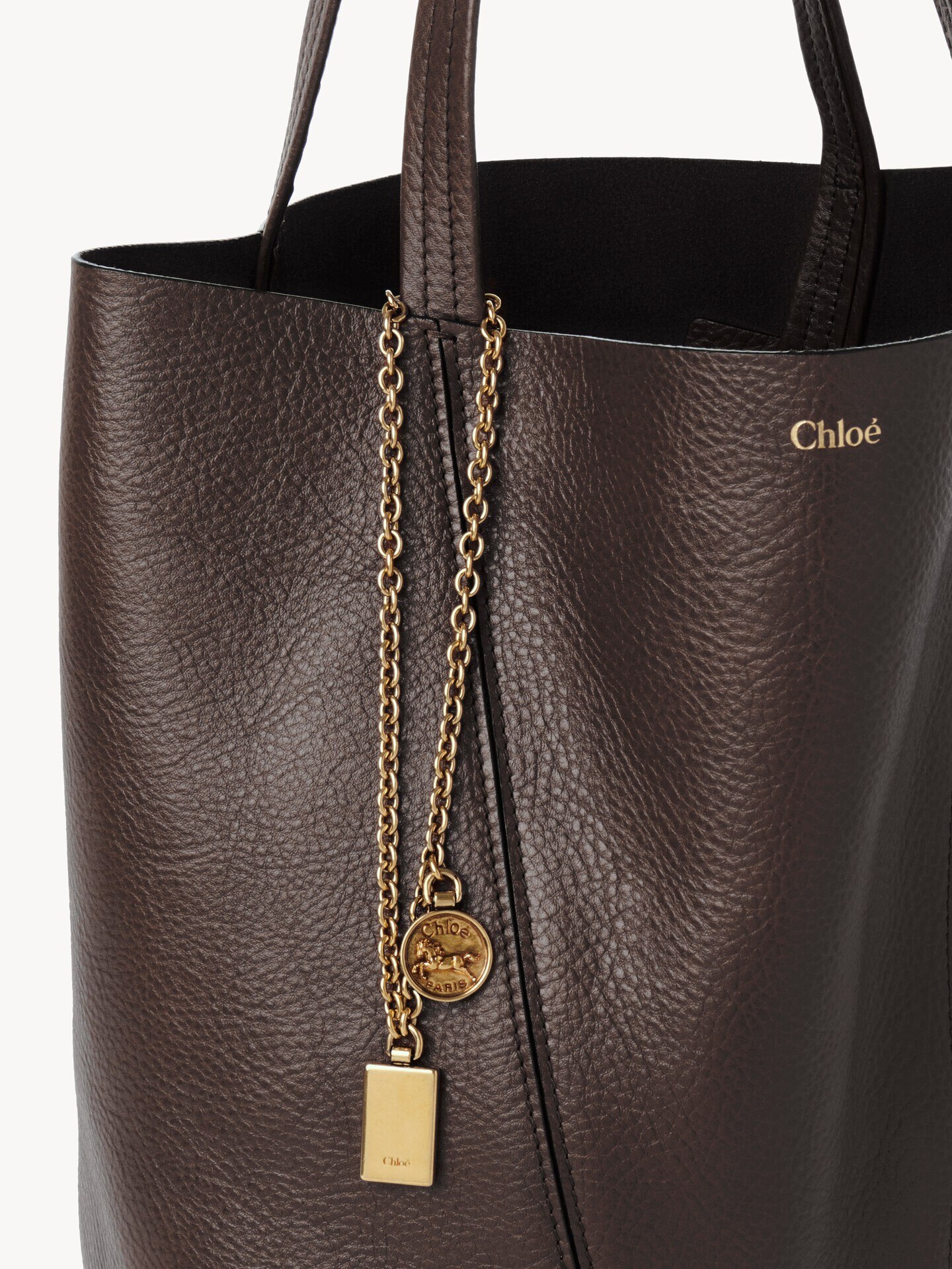 Sac cabas Chlo&eacute; Spin en cuir grain&eacute; - 5