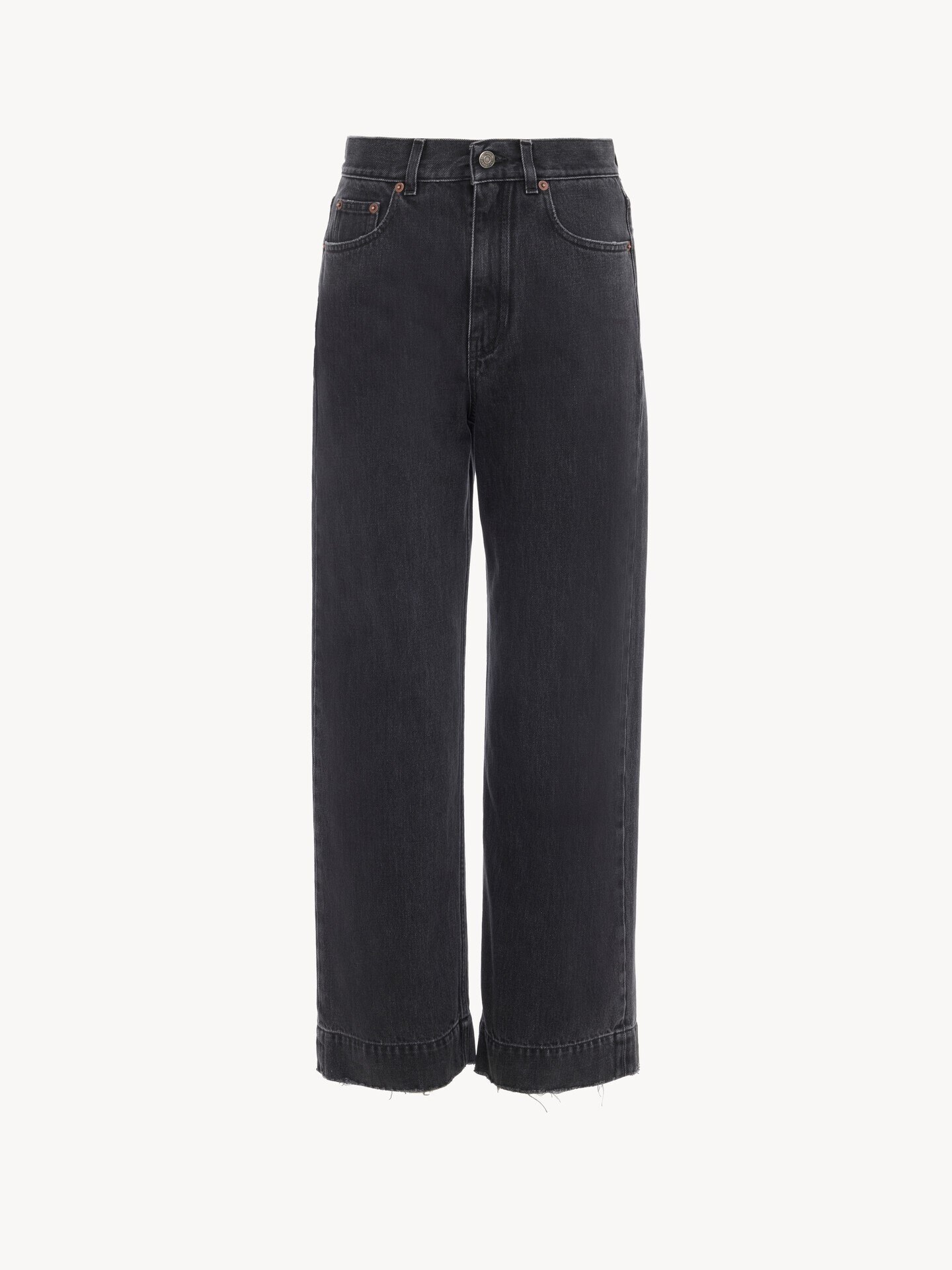 High-rise cropped jeans in denim - Main Image