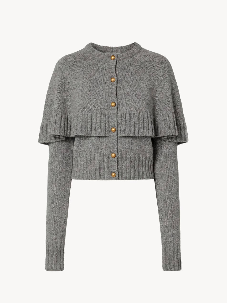 Cape-Strickjacke aus Woll-Kaschmir-Strick