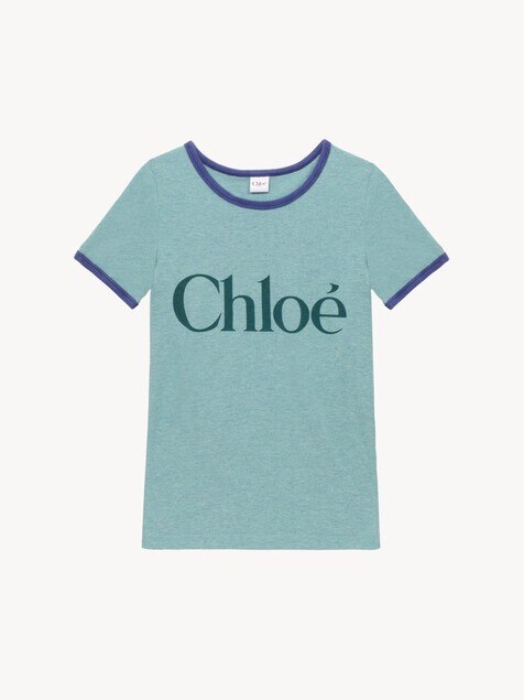 Fitted logo T-shirt in cotton-mix jersey