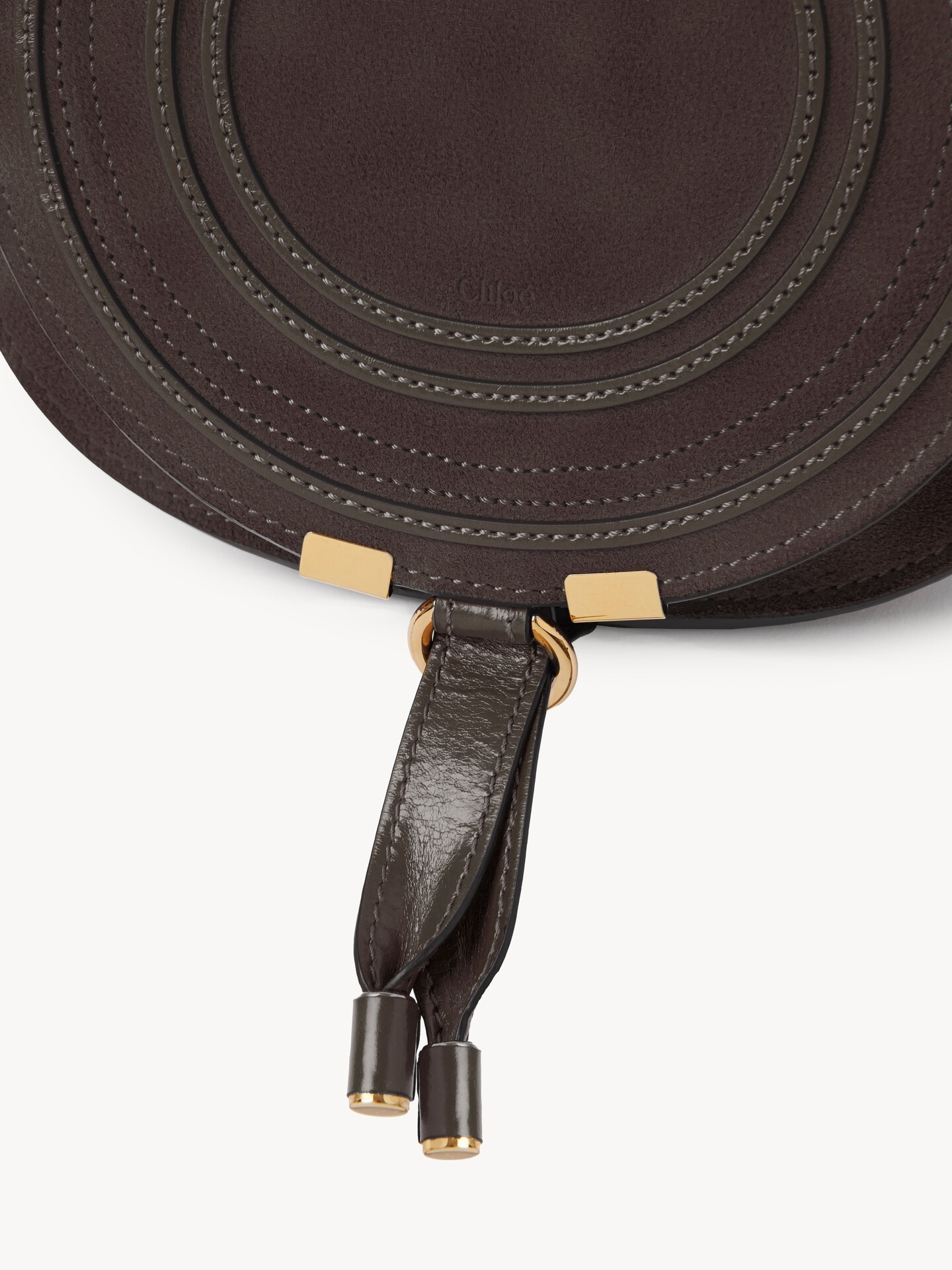 Small Marcie saddle bag in suede leather - 5.0