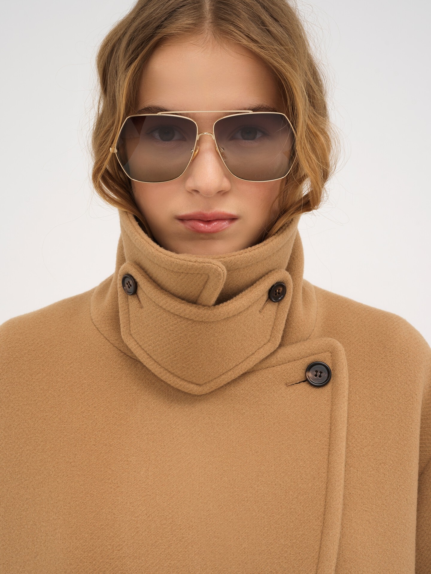 Oversized short coat in wool - 5.0