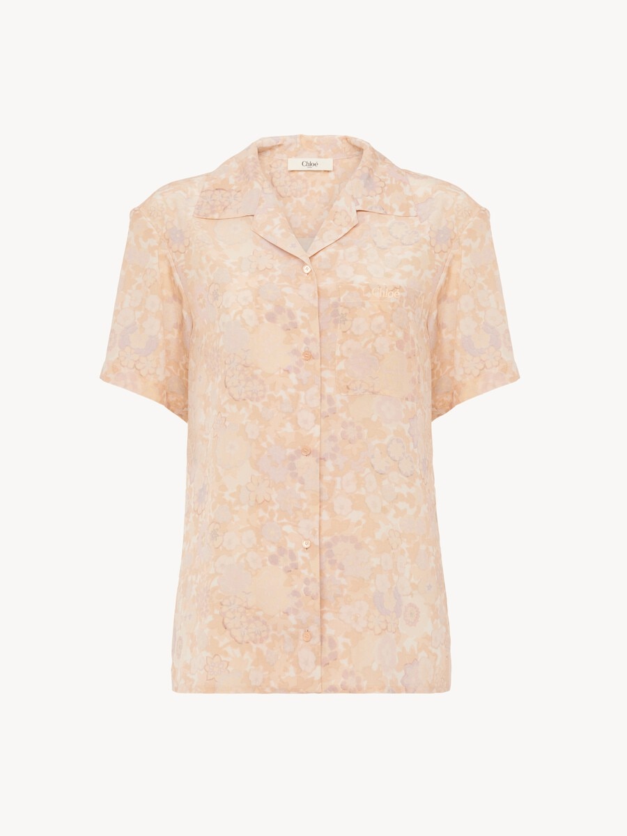 Blusa de crep&eacute; de china de manga corta - 2