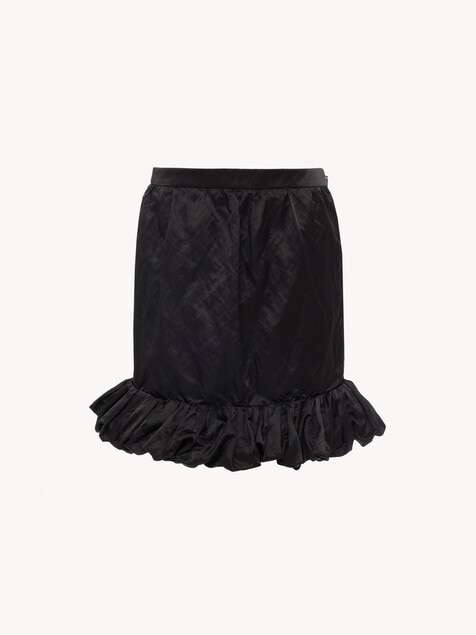 Ruffled mini skirt in washed technical satin