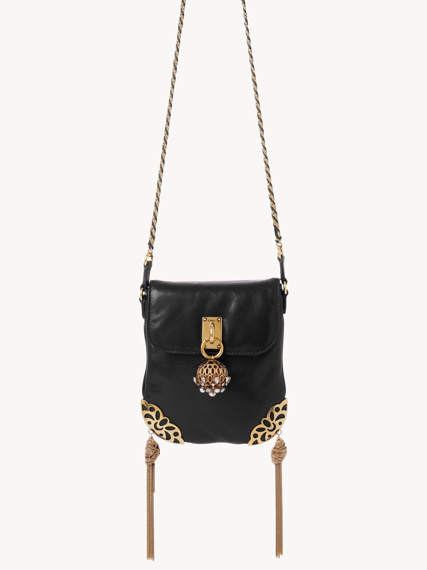 Ch&acirc;teau Treasures chain flap bag in grained leather - 1.0