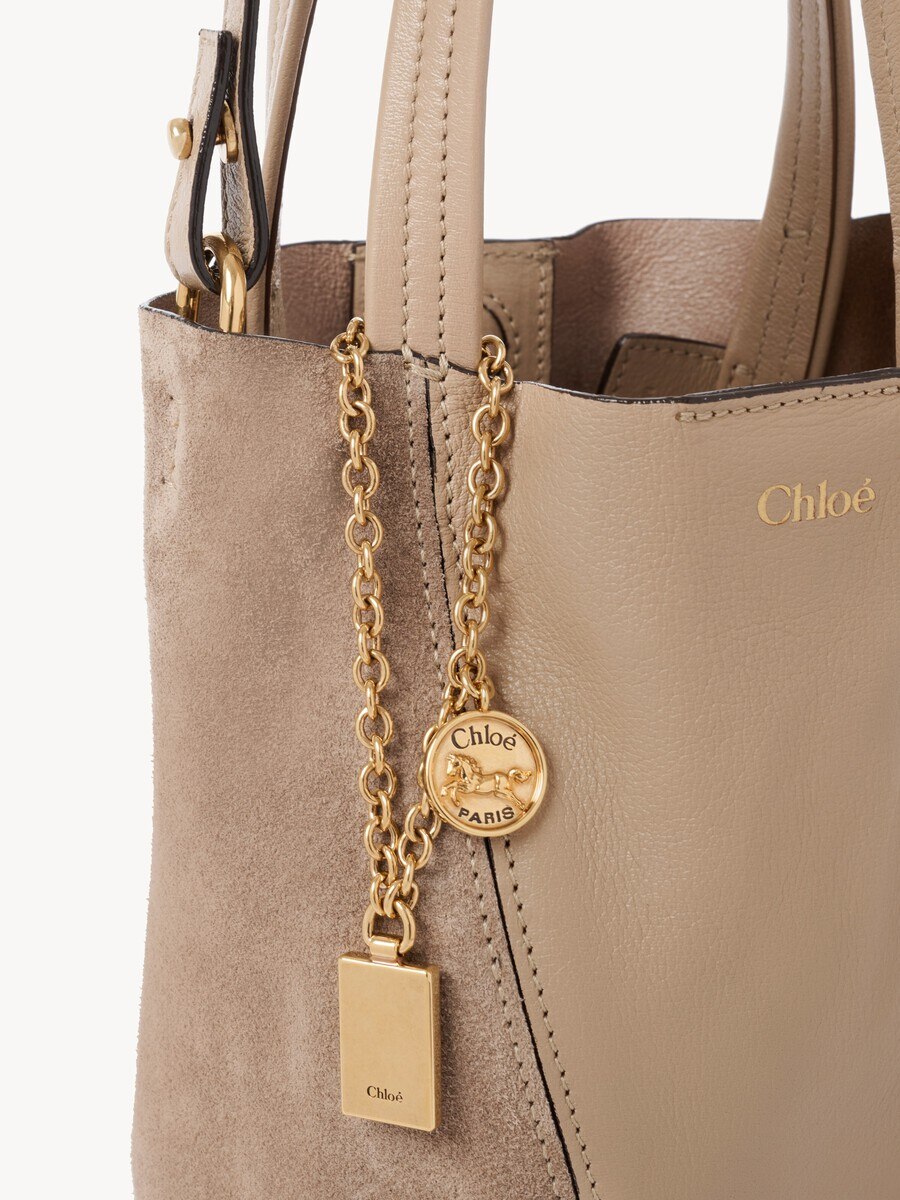 Small Chlo&eacute; Spin tote bag in grained & suede leather - 6