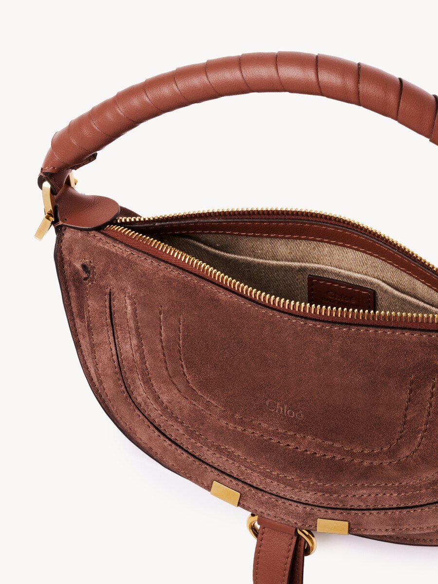 Mini Marcie shoulder bag in suede leather - 6