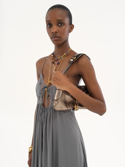 Kerala 25 shoulder bag in metallized leather