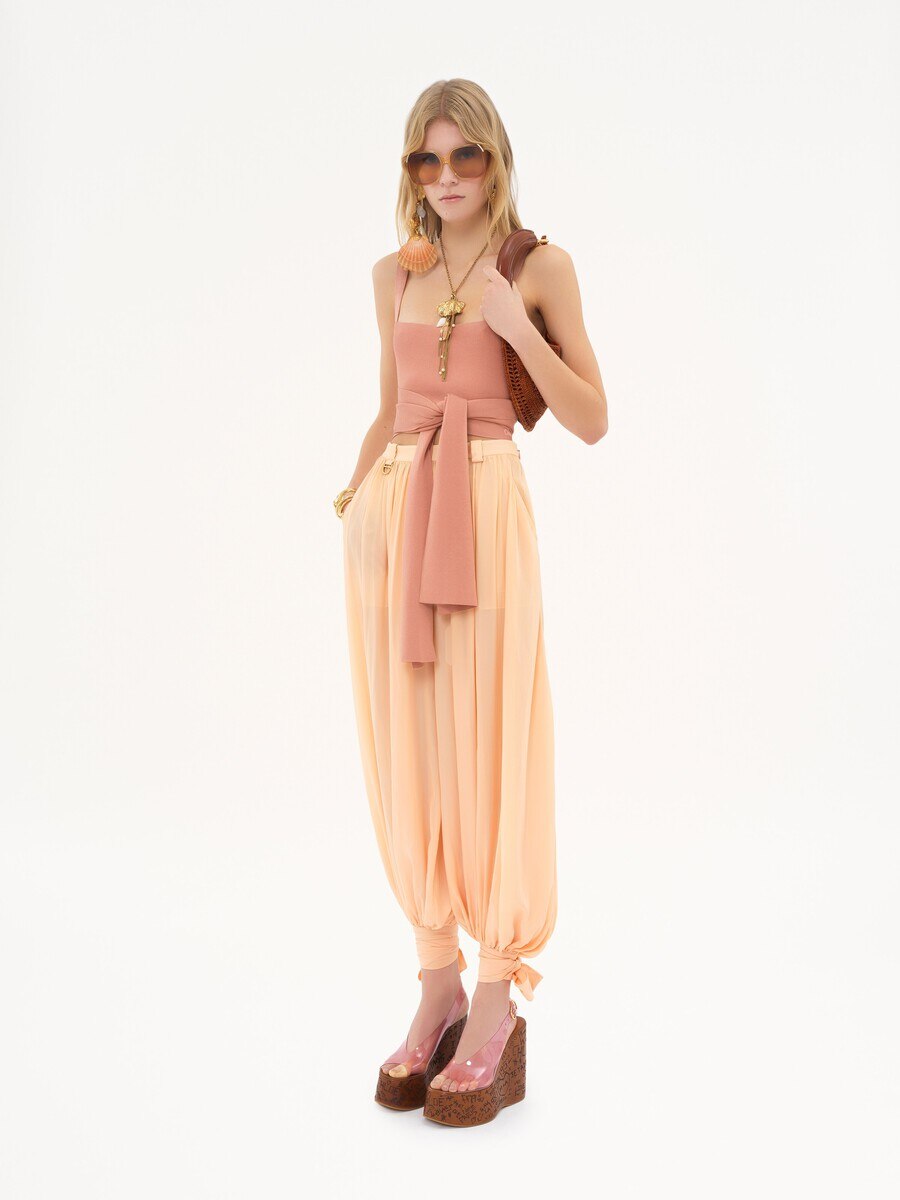 Fluid pleated pants in silk charmeuse - 3