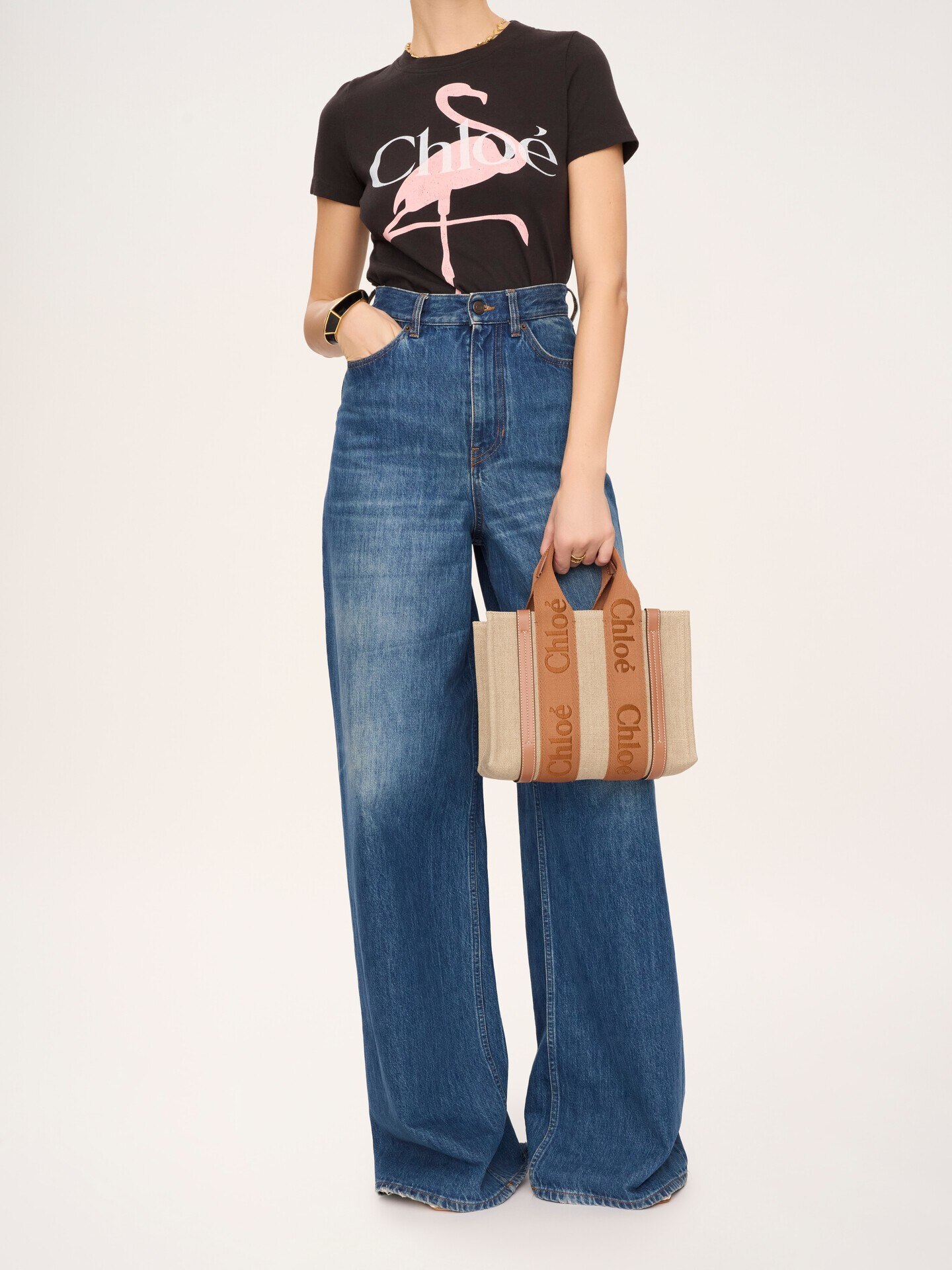 リネン製Woodyスモールトートバッグ - 8