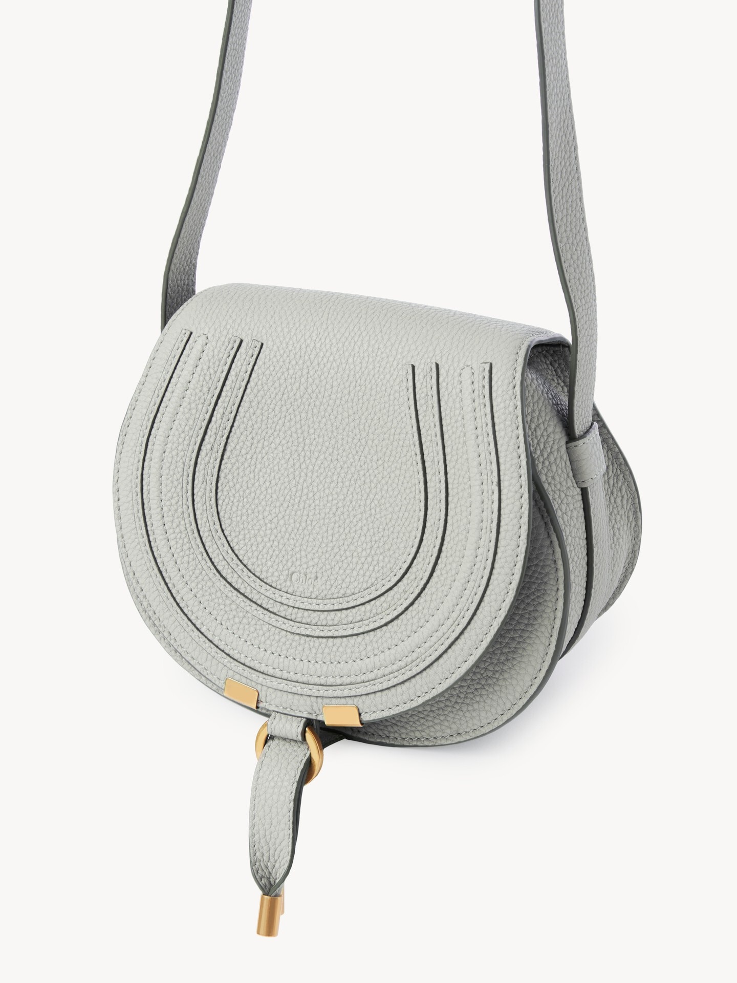 Small Marcie saddle bag in grained leather - 3