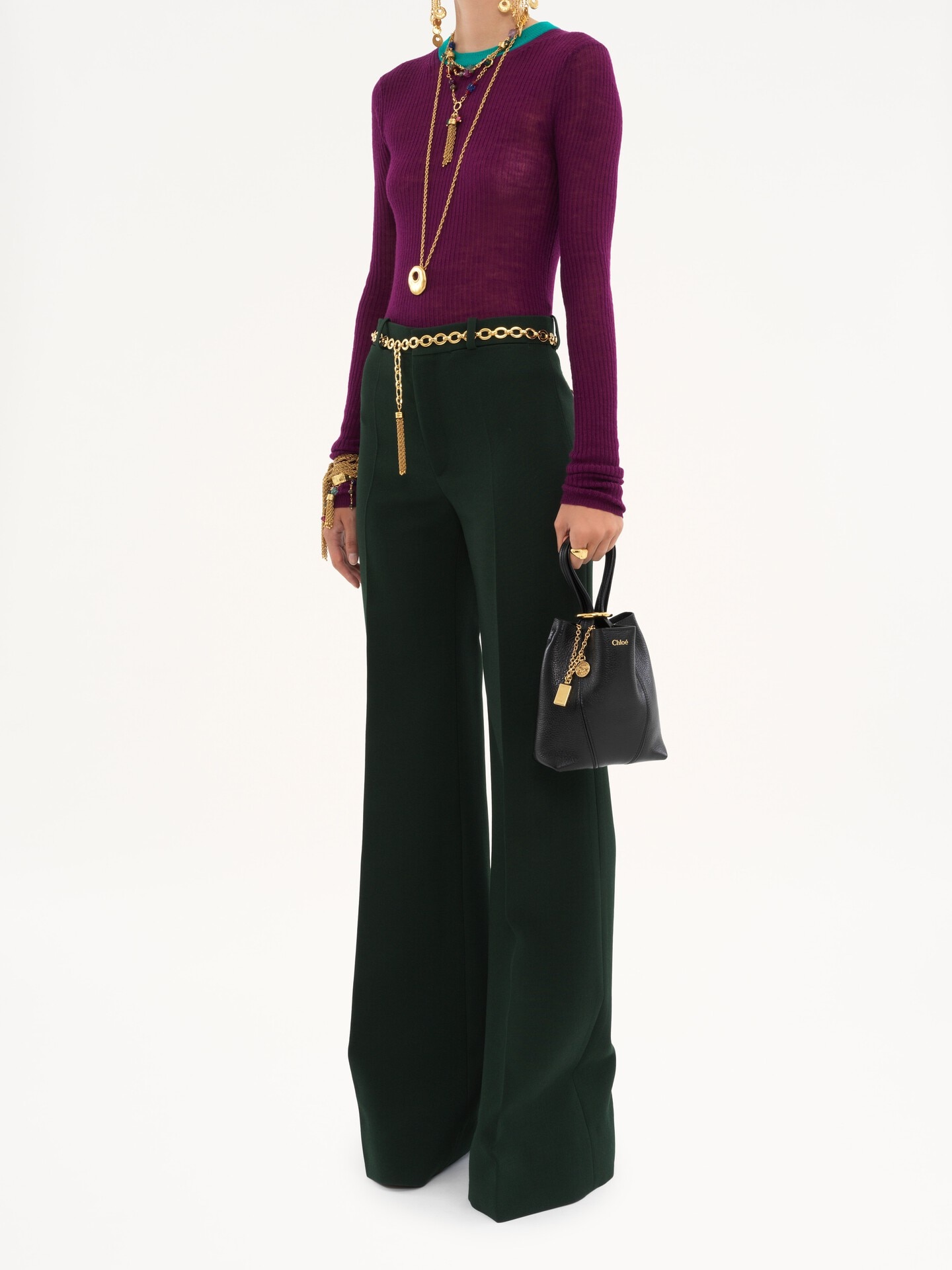 Small Chlo&eacute; Spin tote bag in grained leather - 7