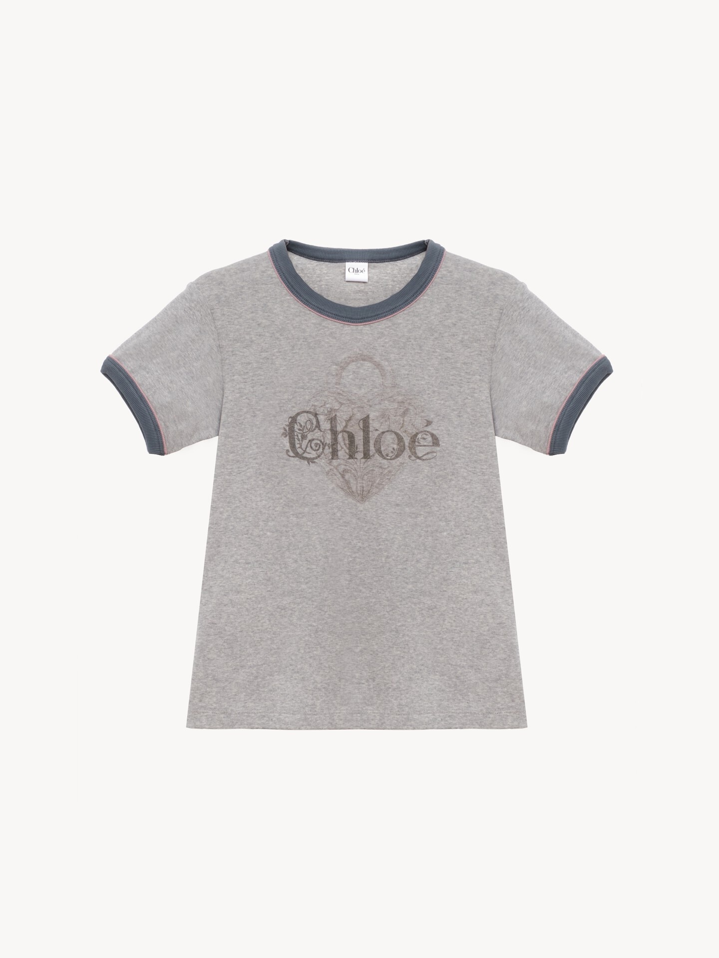 Camiseta ajustada con logotipo de jersey de algod&oacute;n - 2