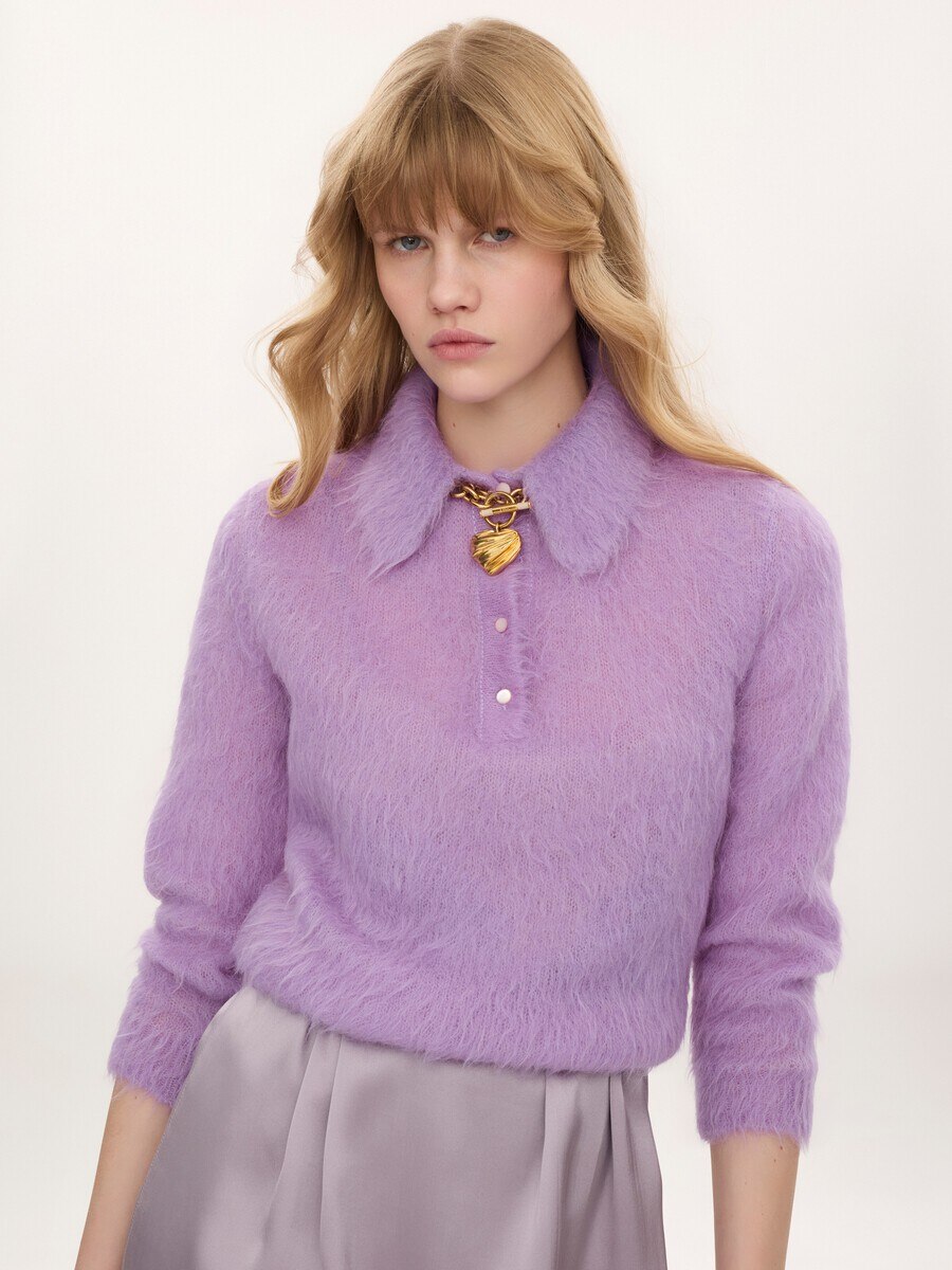 Polo-Pullover aus Alpakawollstrick - 4