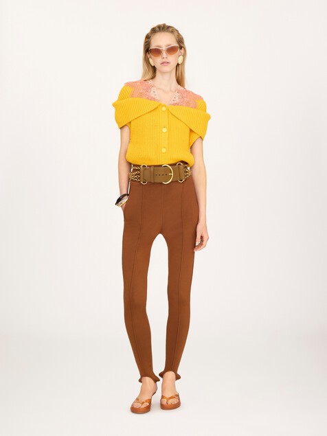 Stirrup trousers in a jacquard knit