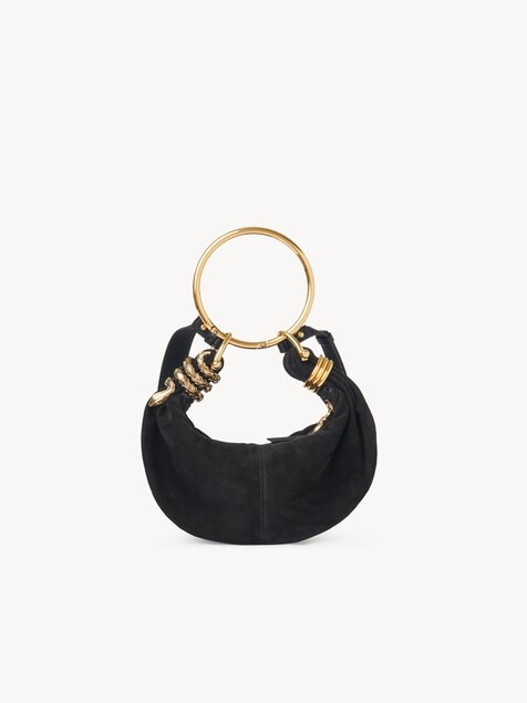 Bolso hobo Bracelet peque&ntilde;o de ante con adorno de serpiente