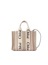 リネン製Woodyスモールトートバッグ Cement Pink - Chloé