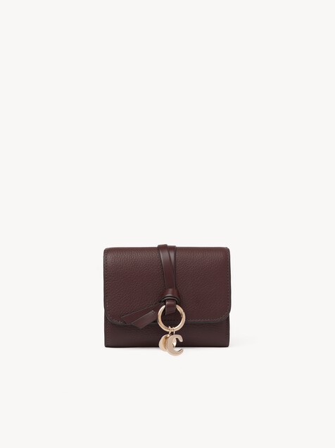 Small Alphabet tri-fold in grained leather