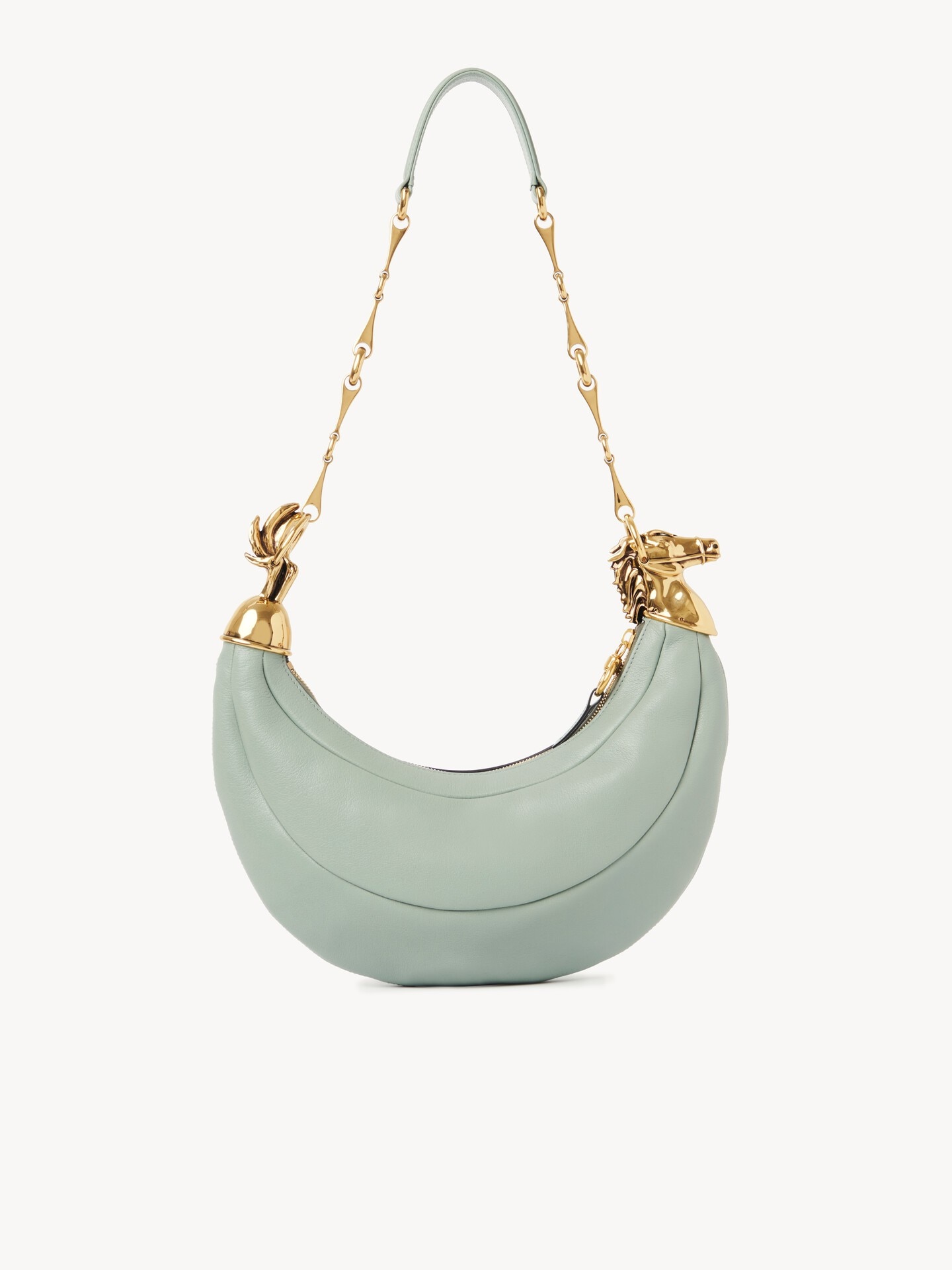 Chain Horse shoulder bag in grained leather - 5