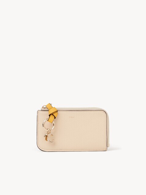 Alphabet wallet in grained leather