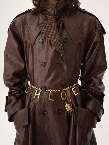 Double-breasted long riding coat in coated linen - 9