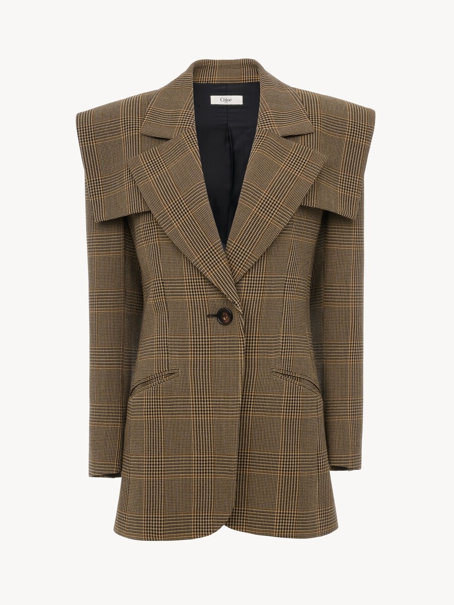 Single-breasted tailored jacket in Prince of Wales wool - 2