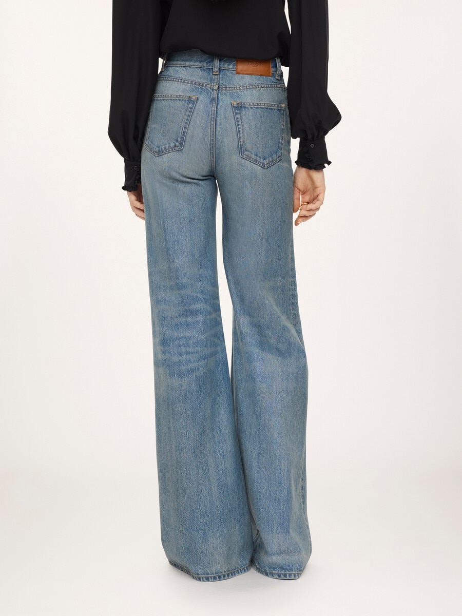 High-rise wide-leg jeans in denim - 5