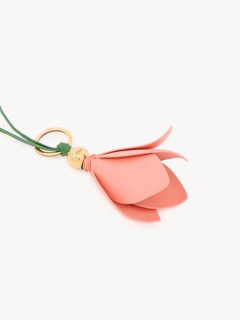 Charm per borsa portachiavi Chlo&eacute; Symbols Tulip in pelle granata