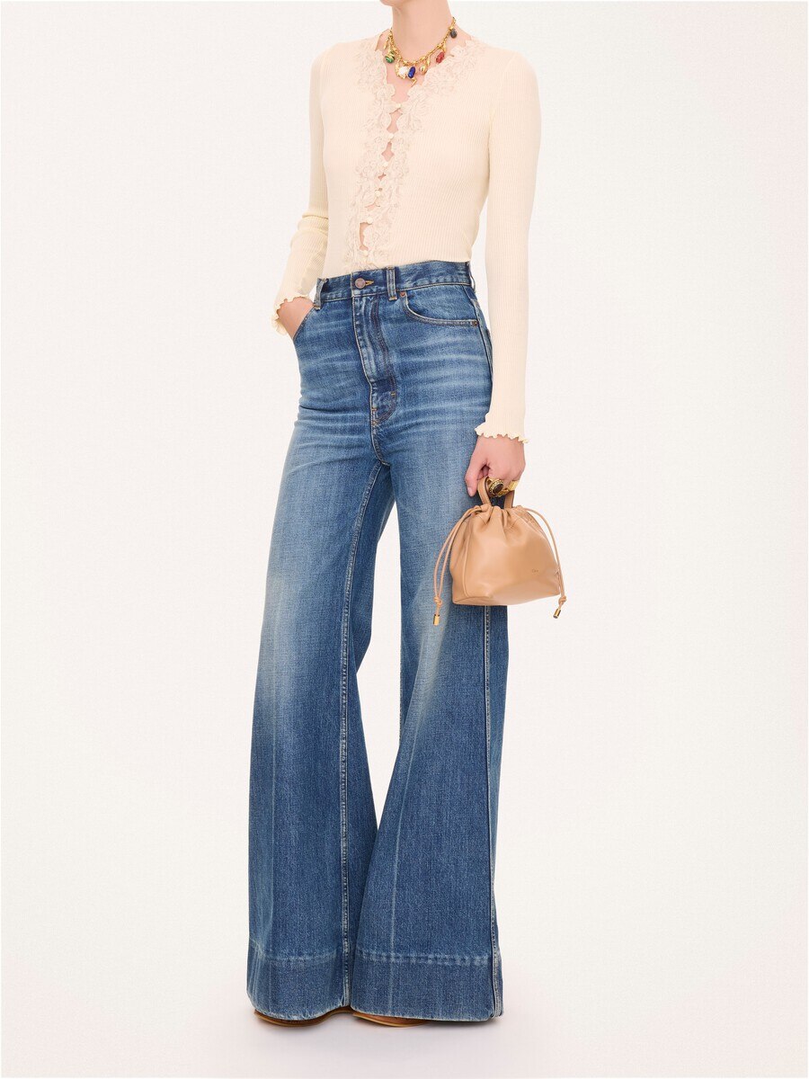 Mini Chlo&eacute; Icons shoulder bag with chain in soft leather - 12