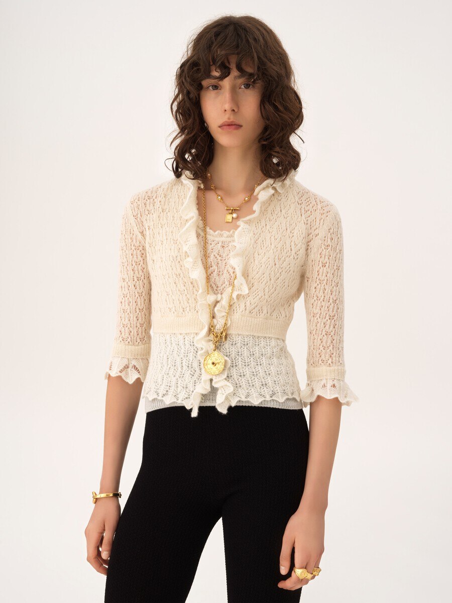 Cropped-R&uuml;schenpullover aus Alpakawoll-Seiden-Strick - 3