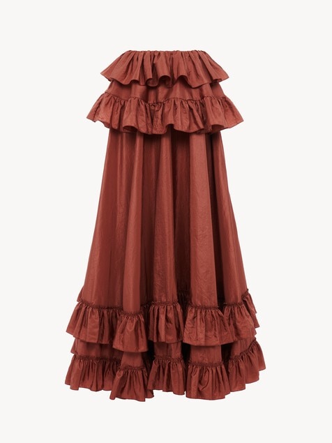 Chloe クロエ　シルク　スカート シルクモスリン製フルイドマキシスカート ブラック - Chloé