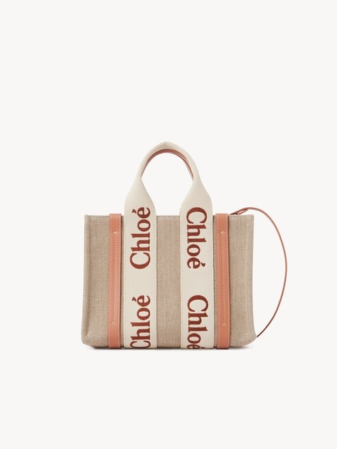 Small Woody tote bag in linen