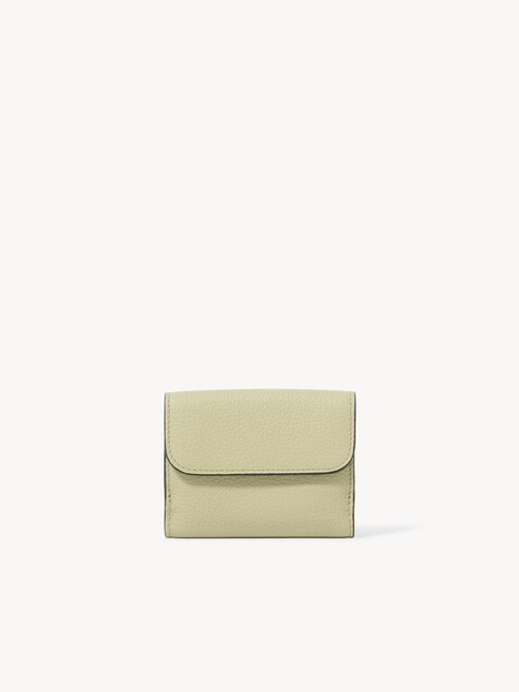 Mini Alphabet tri-fold in grained leather